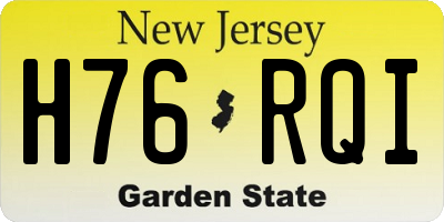 NJ license plate H76RQI