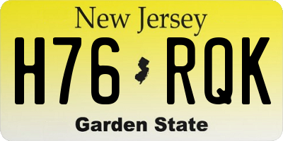NJ license plate H76RQK