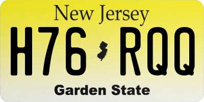 NJ license plate H76RQQ