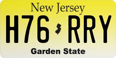 NJ license plate H76RRY