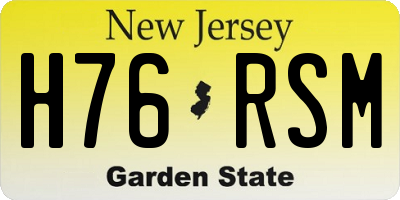 NJ license plate H76RSM