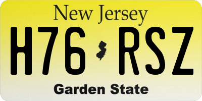 NJ license plate H76RSZ