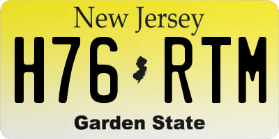NJ license plate H76RTM
