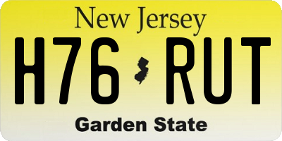 NJ license plate H76RUT