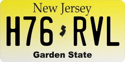 NJ license plate H76RVL