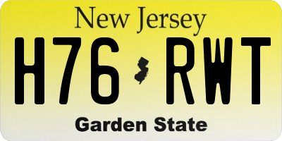 NJ license plate H76RWT