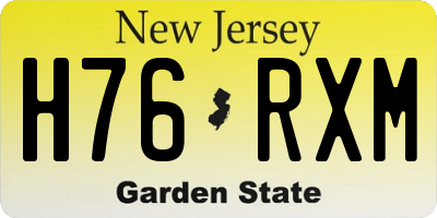 NJ license plate H76RXM