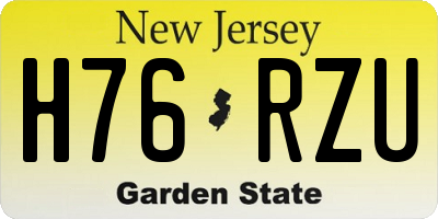 NJ license plate H76RZU