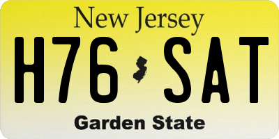 NJ license plate H76SAT