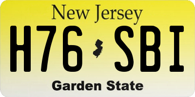 NJ license plate H76SBI