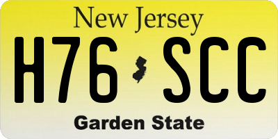 NJ license plate H76SCC