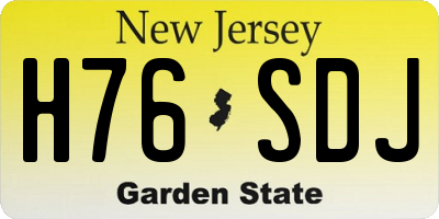 NJ license plate H76SDJ