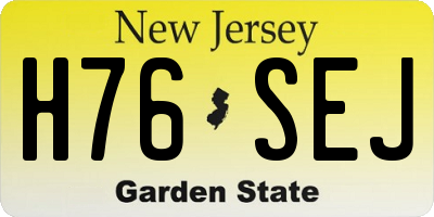 NJ license plate H76SEJ
