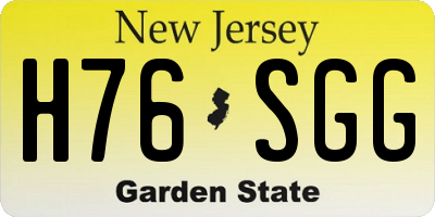 NJ license plate H76SGG