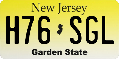 NJ license plate H76SGL