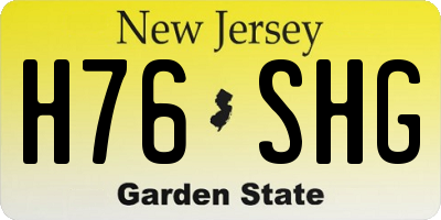 NJ license plate H76SHG