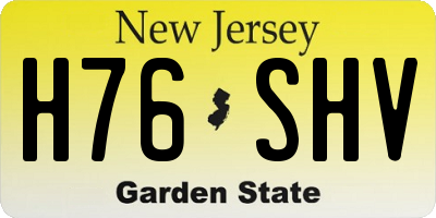 NJ license plate H76SHV