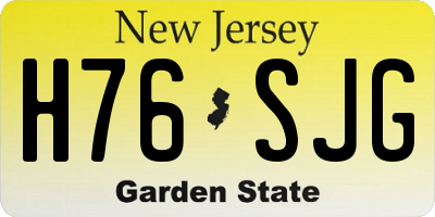 NJ license plate H76SJG