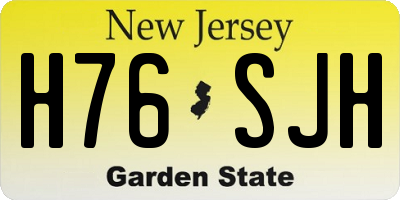 NJ license plate H76SJH