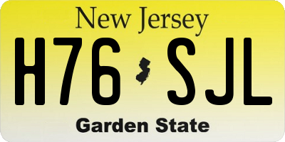 NJ license plate H76SJL