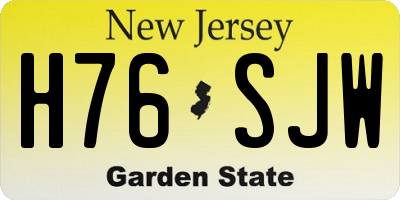 NJ license plate H76SJW