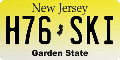 NJ license plate H76SKI