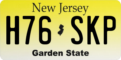 NJ license plate H76SKP
