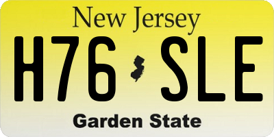 NJ license plate H76SLE