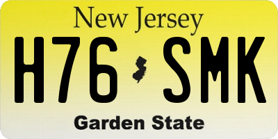 NJ license plate H76SMK
