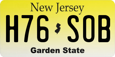 NJ license plate H76SOB