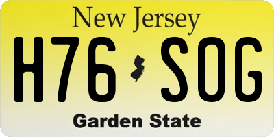 NJ license plate H76SOG