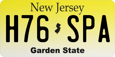 NJ license plate H76SPA