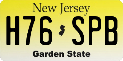 NJ license plate H76SPB