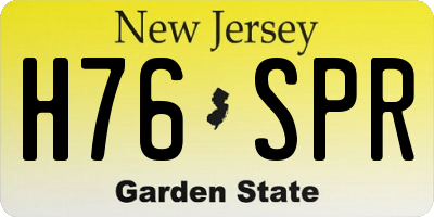 NJ license plate H76SPR