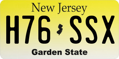 NJ license plate H76SSX