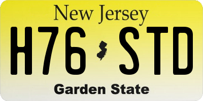 NJ license plate H76STD