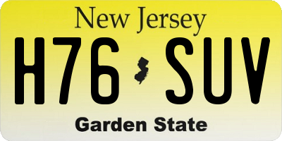 NJ license plate H76SUV
