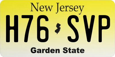 NJ license plate H76SVP
