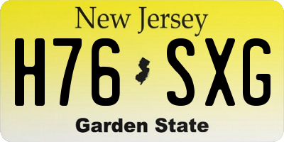 NJ license plate H76SXG