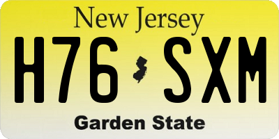 NJ license plate H76SXM