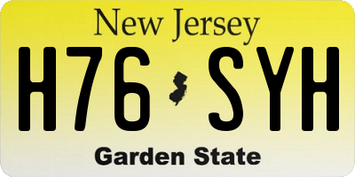 NJ license plate H76SYH