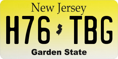 NJ license plate H76TBG