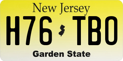 NJ license plate H76TBO