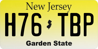 NJ license plate H76TBP
