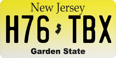 NJ license plate H76TBX