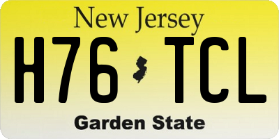 NJ license plate H76TCL