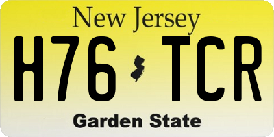 NJ license plate H76TCR