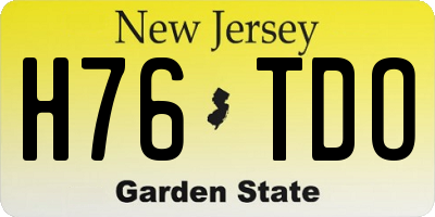 NJ license plate H76TDO