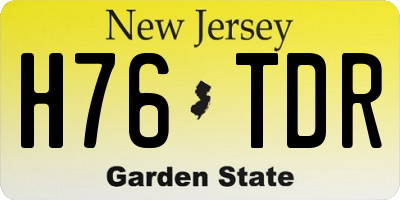 NJ license plate H76TDR