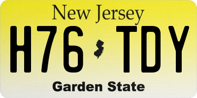 NJ license plate H76TDY